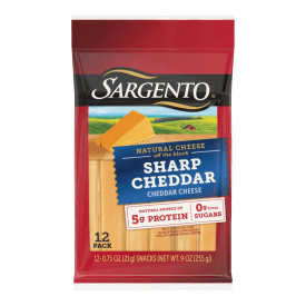 Sargento®  Sharp Cheddar Natural Cheese Sticks, 12-Count