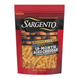 Sargento® Reserve Series™ Natural 18-Month Aged Cheddar Shredded Cheese, Traditional Cut, 6 oz