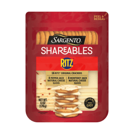 Sargento® Shareables Pepper Jack & Monterey Jack Sliced Cheese with Ritz® Original Crackers Cheese Tray, 6 oz