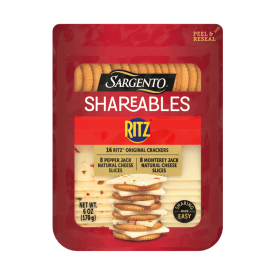 Sargento® Shareables Pepper Jack & Monterey Jack Sliced Cheese with Ritz® Original Crackers Cheese Tray, 6 oz