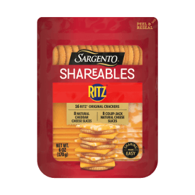 Sargento® Shareables Natural Cheddar & Colby-Jack Sliced Cheese with Ritz® Original Crackers Cheese Tray, 6 oz