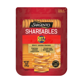 Sargento® Shareables Natural Cheddar & Colby-Jack Sliced Cheese with Ritz® Original Crackers Cheese Tray, 6 oz