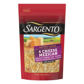 Sargento® Natural 4 Cheese Mexican Shredded Cheese, Fine Cut, 16 oz