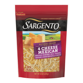 Sargento® Natural 4 Cheese Mexican Shredded Cheese, Fine Cut, 8 oz