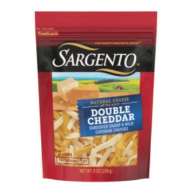 Sargento® Natural Double Cheddar Shredded Cheese, Traditional Cut, 8 oz