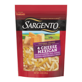 Sargento® Natural 4 Cheese Mexican Shredded Cheese, Traditional Cut, 8 oz