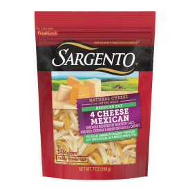 Sargento® Reduced Fat Natural 4 Cheese Mexican Shredded Cheese, Traditional Cut, 7 oz