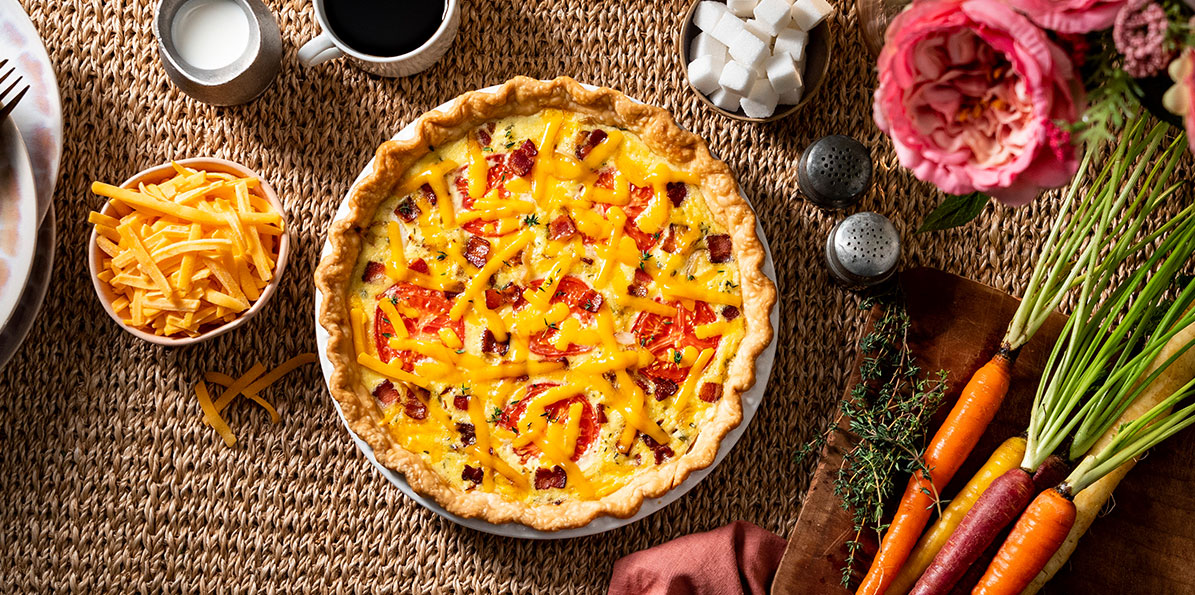 Cheesy Tomato & Bacon Quiche | Sargento® Foods Incorporated