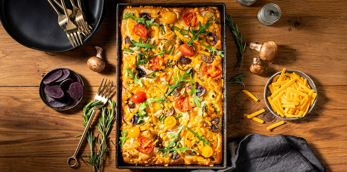 vegan grilled veggie focaccia sheet pan sandwiches - The Baking Fairy