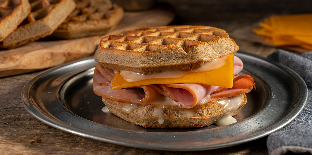 Waffle-Iron Ham and Cheese Panini